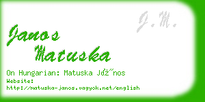 janos matuska business card